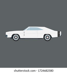 White Car side view. EPS 10.