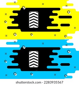 White Car tire wheel icon isolated on black background.  Vector
