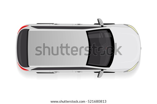 White Car Top View Vector Illustration Stock Vector (Royalty Free ...