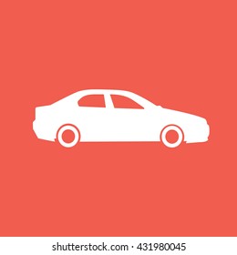 White car vector icon illustration