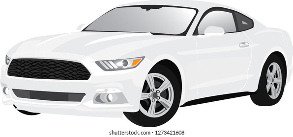 White Car vector illustration isolated on white background editable format