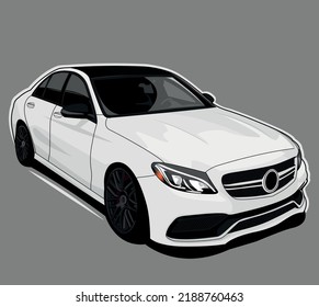   white car vehicle vector design illustration on gray background