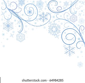 white card with blue snowflakes