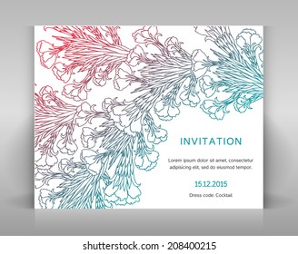 White card with floral decoration.