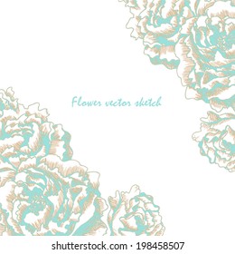 white card with flower sketch