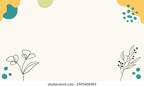 a white card with a green circle on it. vector illustration of floral background