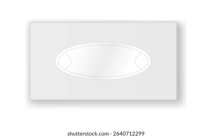 White card with an oval cutout design in minimalist style. Subtle shadow effect adds depth and dimension. Ideal for templates or stationery design. Elegant and simple.
