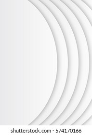 White card with a paper texture. Postcard with waves. Material design