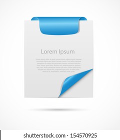  White card with  ribbon vector illustration