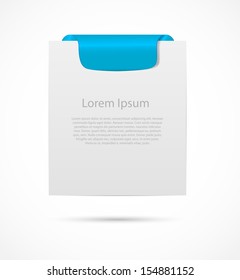  White card with  ribbon vector illustration