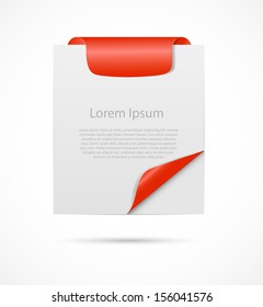  White card with  ribbon vector illustration