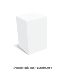 White cardboard box mock up for cosmetic. Vector.