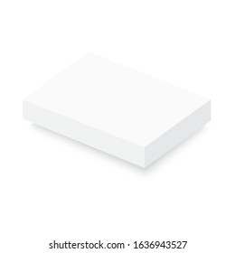 White cardboard box mockup. Vector.