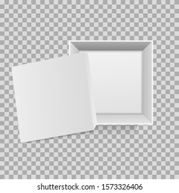 White cardboard  boxes mock up top view. Vector illustration