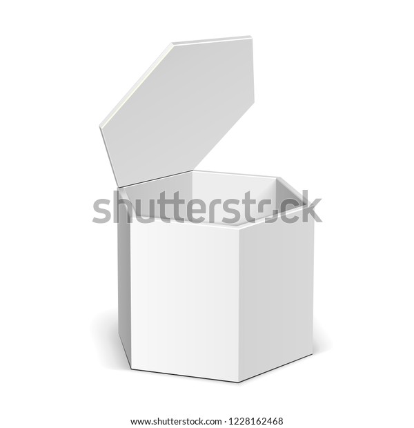 Download White Cardboard Hexagon Box Packaging Food Stock Vector Royalty Free 1228162468