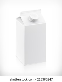 White cardboard milk package, vector illustration