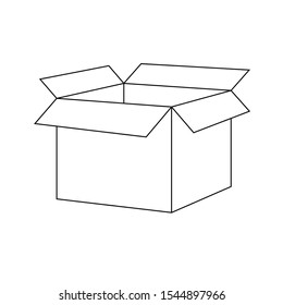 White cardboard open box isolated on white.