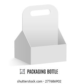 White cardboard packaging for bottles isolated on a background