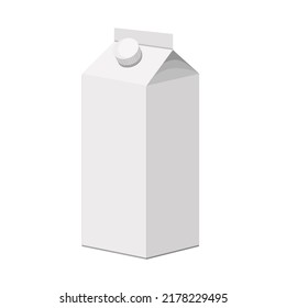 White cardboard packaging for drinks, layout.Vector packaging.It can be used for designs of dairy products, juices.