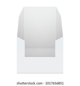 White Cardboard POS POI. front view. Holding box Prepackaged goods Mock up for brand template. vector illustration.