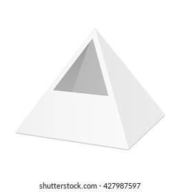 White Cardboard Pyramid Triangle Box Packaging Stock Vector (Royalty ...