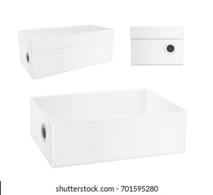 White Cardboard Shoe Box.