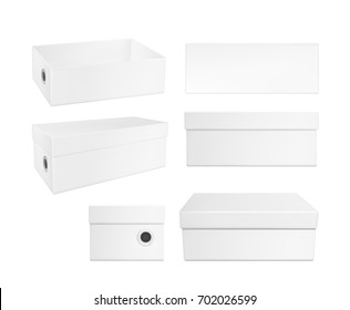 White Cardboard Shoe Box.