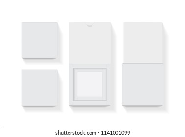 white cardboard square box top view vector