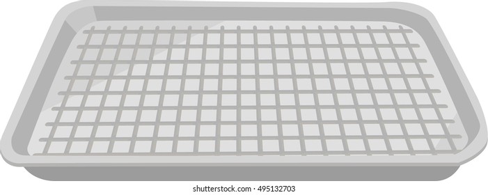 White cardboard tray. Clean empty white tray. Isolated on white background.