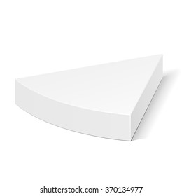 White Cardboard Triangle Box Packaging For Food, Gift Or Other Products. Illustration Isolated On White Background. Mock Up Template Ready For Your Design. Product Packing Vector EPS10