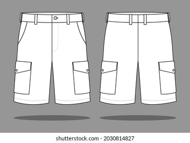 White Cargo Short Pants Template Vector Stock Vector (Royalty Free ...