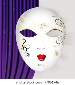 white carnival mask
