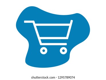 White Cart Icon Blue Background Stock Vector (Royalty Free) 1295789074 ...