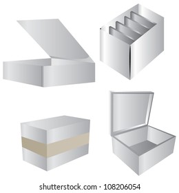 white carton box, packaging