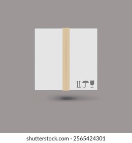 White Carton Box side view vector Background.