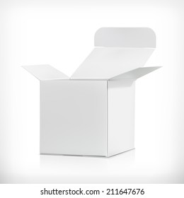 White carton box, vector illustration