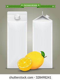 White carton boxes, ideal for fruit juice. Can drawn with mesh tool. Fully adjustable & scalable. packages design