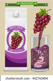 White carton boxes with Label vector visual, ideal for fruit juice. Can drawn with mesh tool. Fully adjustable & scalable. packages design