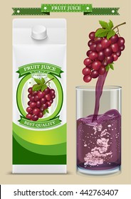 White carton boxes with Label vector visual, ideal for fruit juice. Can drawn with mesh tool. Fully adjustable & scalable. packages design