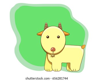 White Cartoon character Cute Sheep Vector Art