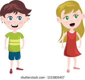 White Cartoon Children On White Background Stock Illustration ...