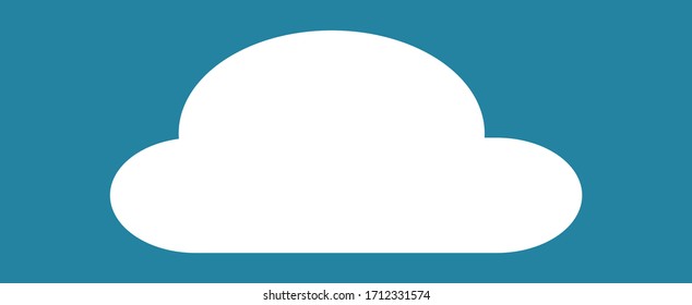 White cartoon cloud isolated on blue background. Cloud for web site, logo design and icon template. Creative modern concept. Cloud vector illustration
