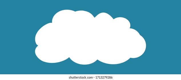Nube de dibujos blancos aislada de fondo azul. Nube para sitio web, diseño de logotipo y plantilla de icono. Concepto creativo y moderno. Ilustración vectorial de nube