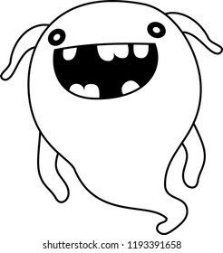 White cartoon cute monster vector