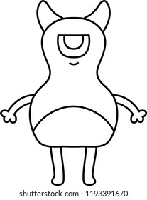 White cartoon cute monster vector