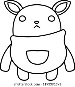 White cartoon cute monster vector
