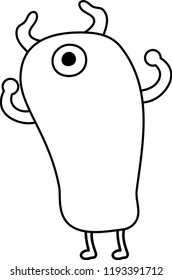 White cartoon cute monster vector