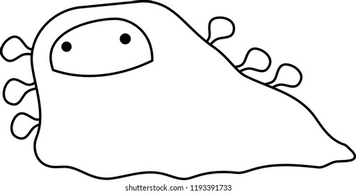 White cartoon cute monster vector