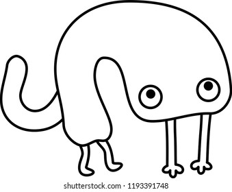 White cartoon cute monster vector