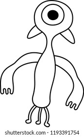 White cartoon cute monster vector